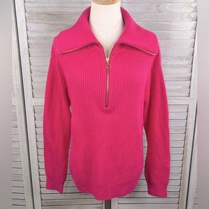 TALBOTS Sailor Collar Sweater Hot Pink-Medium